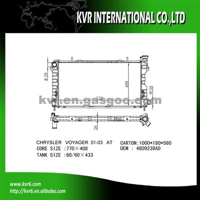 Aluminum Radiator OEM 4809237AC/4809238AC/4809238AD For DODGE CARAVAN 2.4i