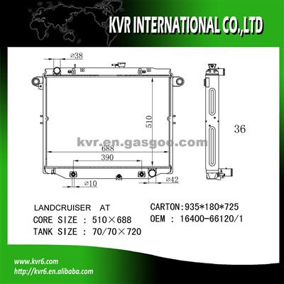 Toyota Aluminum Car Radiator OEM 16400-66120/66121