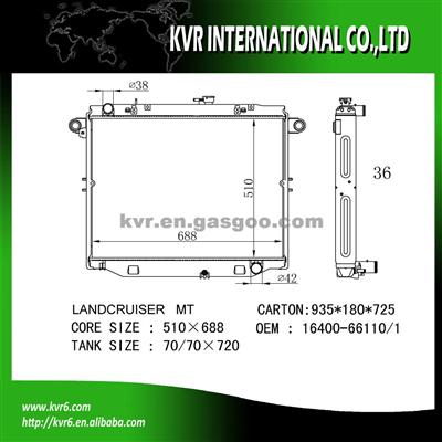 Toyota Brazed Auto Radiator OEM 16400-66110/66111