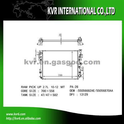 Mechanical Car Radiator OEM 55056682AE/55056870AA For DODGE RAM 2.7L