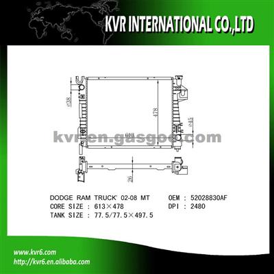 Cooling Radiator OEM 52028830AF For DODGE DAKODA 5.7i V8