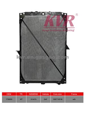 Brazed Almuinum Truck Radiator For DAF XF105(05-) Oem 1739550