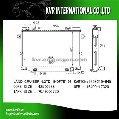 Toyota Cheap Radiator OEM 16400-17320