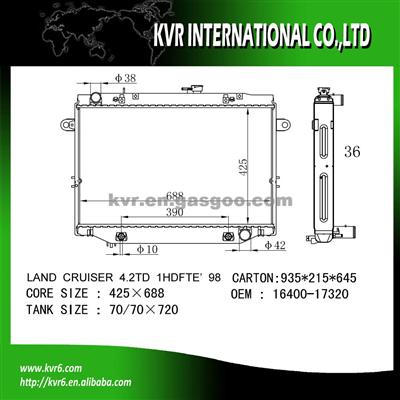 Toyota Competitive Price Radiator OEM 16400-17320