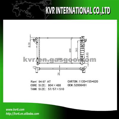 Fin Tube Radiator OEM 52006491 For DODGE RAM5.2