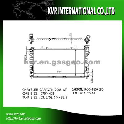 Brazing Radiator OEM 4677524AA For DODGE CARAVAN III 2.4i