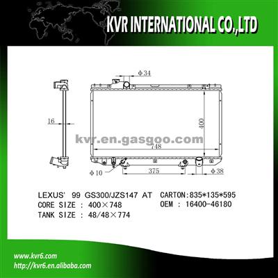 Radiator Manufacturer OEM 16400-46180 For LEXUS GS300