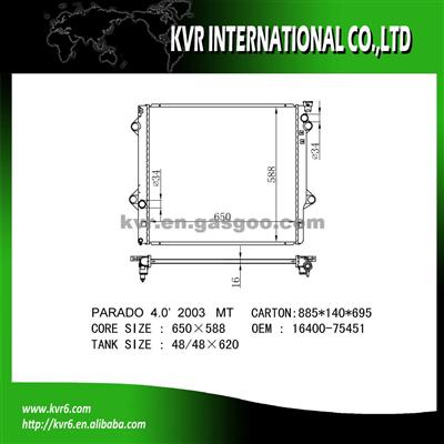Toyota Cooling Radiator OEM 16400-62230