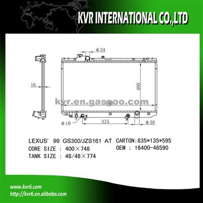 OE Quality Radiator OEM 16400-46590 For LEXUS ARISTO