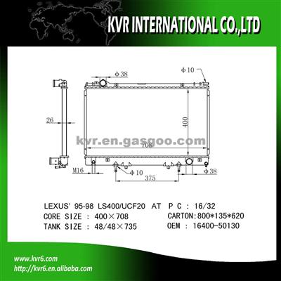 Car Radiator OEM 16400-50130 For LEXUS LS400