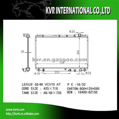 Auto Radiator OEM 16400-62150 For LEXUS ES300