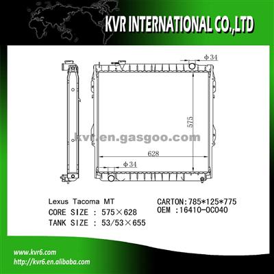 Aluminum Radiator OEM 16410-0C040 For LEXUS TACOMA