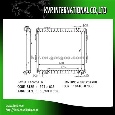 Mechanical Auto Radiator OEM 16400-07060 For LEXUS TACOMA