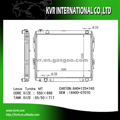 Cooling Radiator OEM 16400-07070 For LEXUS TUNDRA