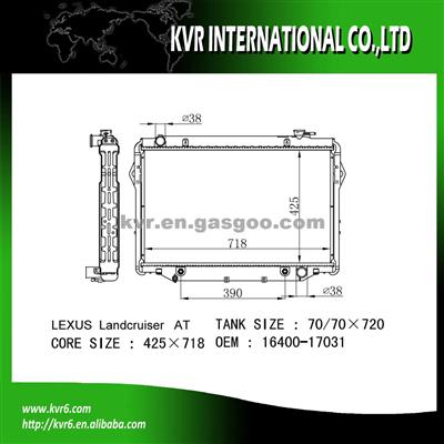 Auto Cool Radiator OEM 16400-17031 For LEXUS Landcruiser