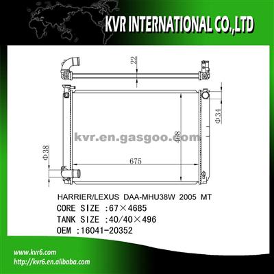 Radiator Assy OEM 16041-20352 For LEXUS