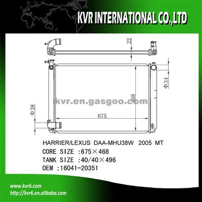 Alloy Radiator OEM 16041-20351 For LEXUS