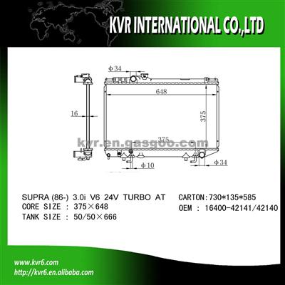 Toyota Auto Radiator OE No.：16400-42141/42140