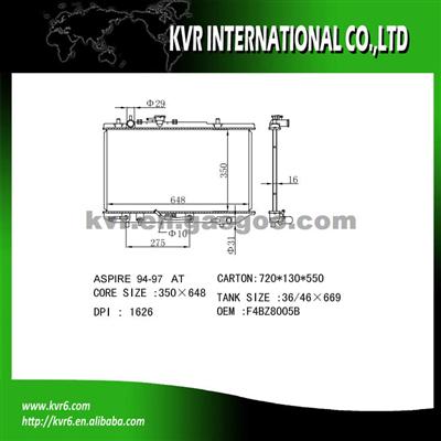 Car Radiator For FORD ASPIRE OEM F4BZ8005B