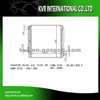 Auto Radiator For FORD AVIATOR KBR-FO0005-PA16