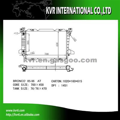 Passenger Car Radiator For FORD BRONCO KBR-FO0006-PA26/KBR-FO0006-PA56