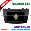 A9 dual core android 4.4.2 car dvd player for gps mazda 3 with wifi 3g gps tv radio IPOD MP3 BT mirror link+ 1year warranty