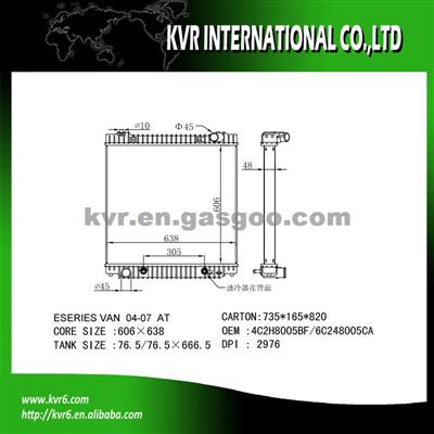 Mechanical Aluminum Radiator For FORD ESERIES VAN OEM 4C2H8005BF/6C248005CA