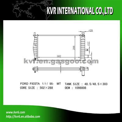 UNIVERSAL COOLING SYSTEM Radiator For FORD FIESTA 1.1i OEM 1098808