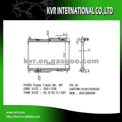 Car Radiator For FORD FIESTA 1.4 TDCi OEM 1522383/1516268/1573215/1772863/8V518005DD/DE