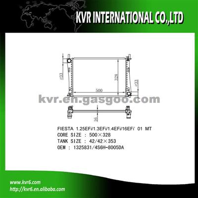 Aluminum Car Radiator For FORD FIESTA 1.4 EFi OEM 4S6H8005DA