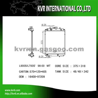 Competitive Radiator For DAIHATSU MIRA/OPTI/MOVE Oem 16400-97209