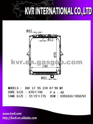 Cheap Heavy Duty Radiator For DAF Oem 039 3433
