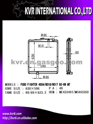 Heavy-Duty Radiator Factory For FUSO Fighter 4D34/6D16/6D17/6M60 92-99 Oem MC433497/MC443350