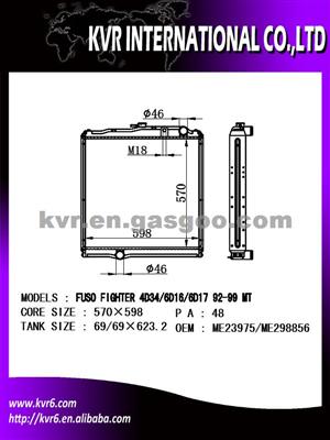 Heavy Duty Radiator Factory For FUSO Fighter 6D16/6D17/6M61 92-99 Oem ME23975/ME298956