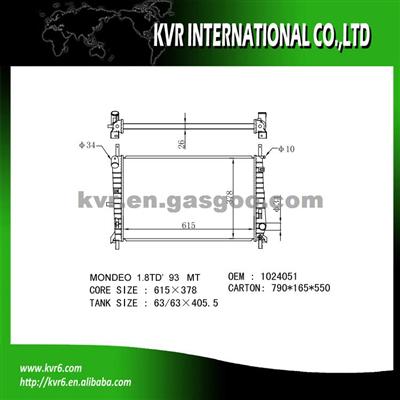 Mechanical Aluminum Radiator For FORDMONDEO 1.8 TD OEM 1024051