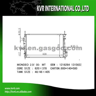 High Cooling Efficiency Car Radiator For FORD MONDEO 2.0 TDCi OEM 2S718005AF/1216264/1315633