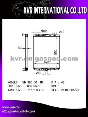 Radiator Factory For UD 380 Oem 24100-04Z73