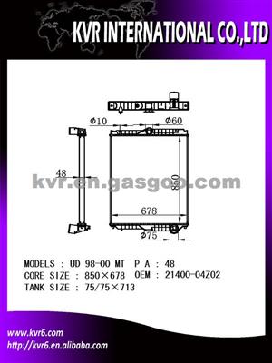 Radiator Manufacturer For UD Oem 21400-04Z02