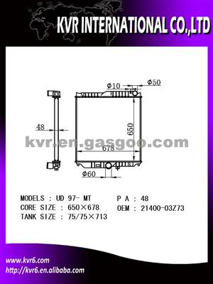 Heavy -Duty Radiator For UD 380 98- Oem 21400-02Z73