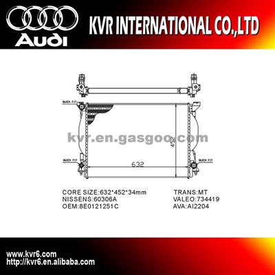 Radiator For Audi A4 Oem 8E0121251C