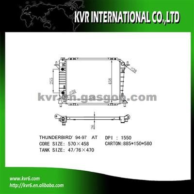 Aluminum Car Radiator For FORD TEMPO KBR-FO0136