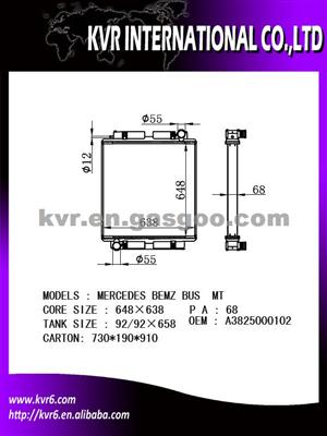 Heavy Duties Radiator For Mercedes Benz Bus MT Oem A3825000102