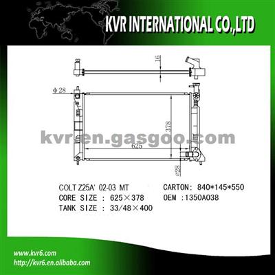 Car Cooling System Radiator For Mitsubishi OEM 1350A038