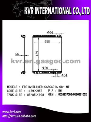 High Performance Heavy Duty Truck Radiator For CASCADIA 08- Oem 0524937002/0526621002