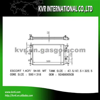 Made In China Radiator For FORD ESCORT V - VI/ORION III 1.4 CFi OEM 92AB8005CB/CC/DB