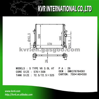 Aftermarket Radiator For JAGUAR S TYPE 3.0 V6 OEM C2C1448