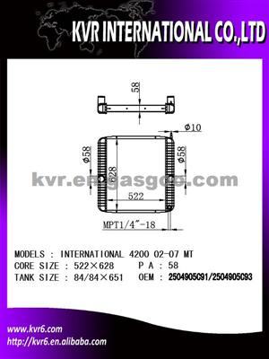 Truck Parts Radiator For NAVISTAR INTERNATIONAL 02-07 OEM 250493C91/4CAZ8005YA