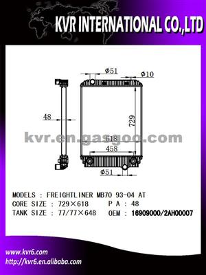 High Performance Truck Radiator For FREIGHTLINER OEM 16909000/376753311/1AH0010S