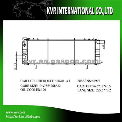 Passenger Car Radiator For JEEP CHEROKEE XJ 4.0i OEM 52004786