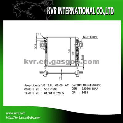 High Quality Auto Radiator For JEEP LIBERTY 3.7i OEM 52080118AA
